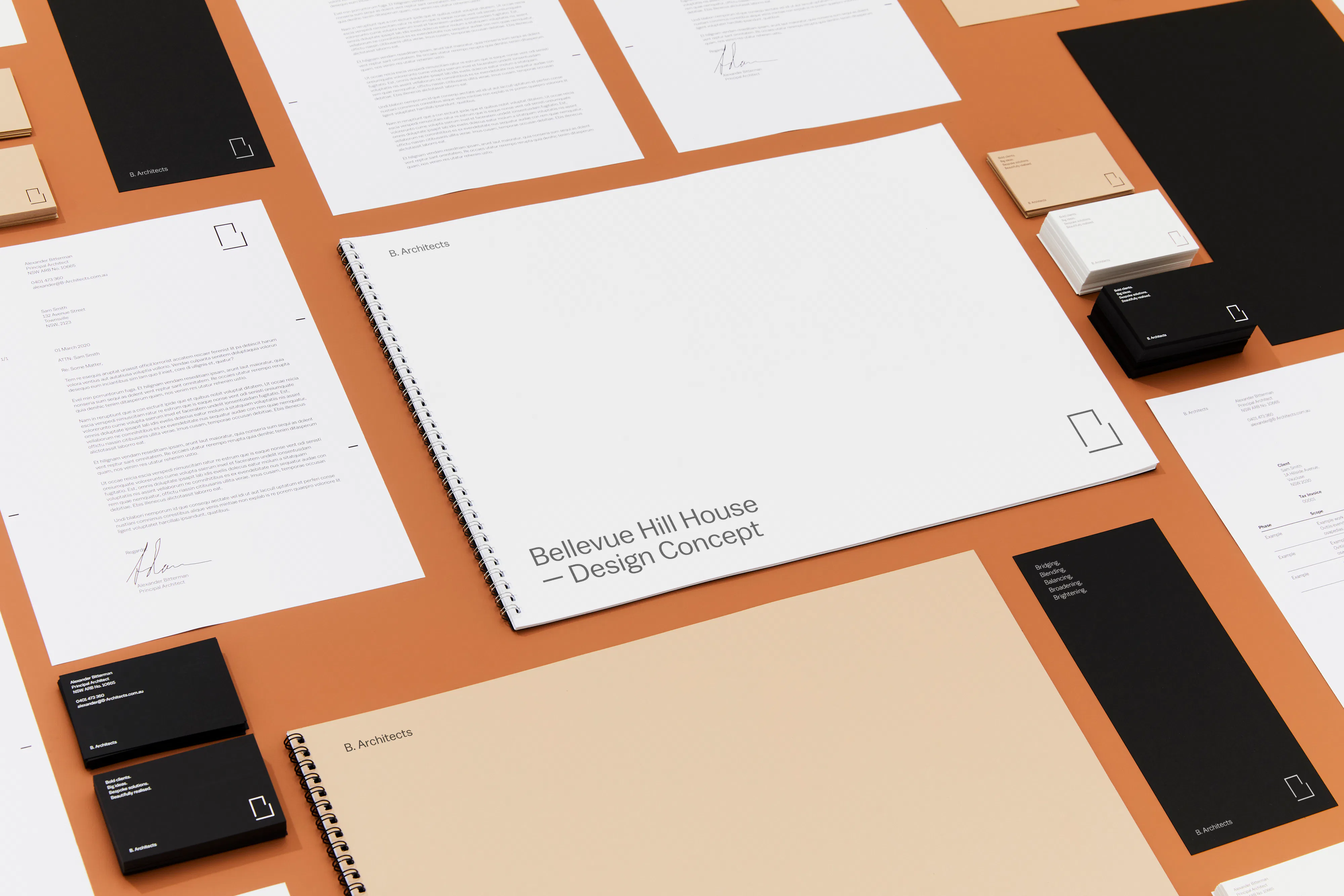 B. Architects - Stationery laid out