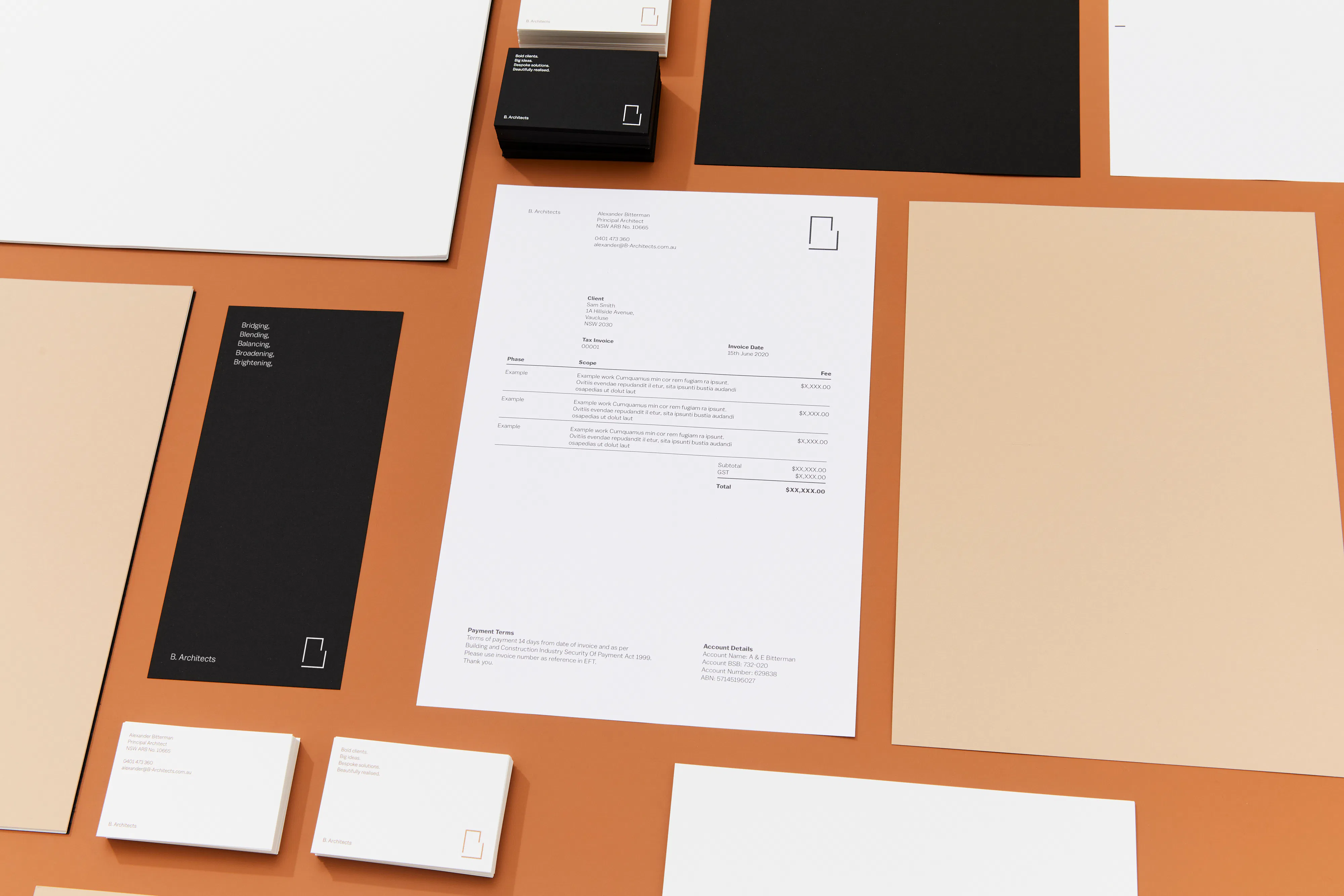 B. Architects - Invoice and stationery