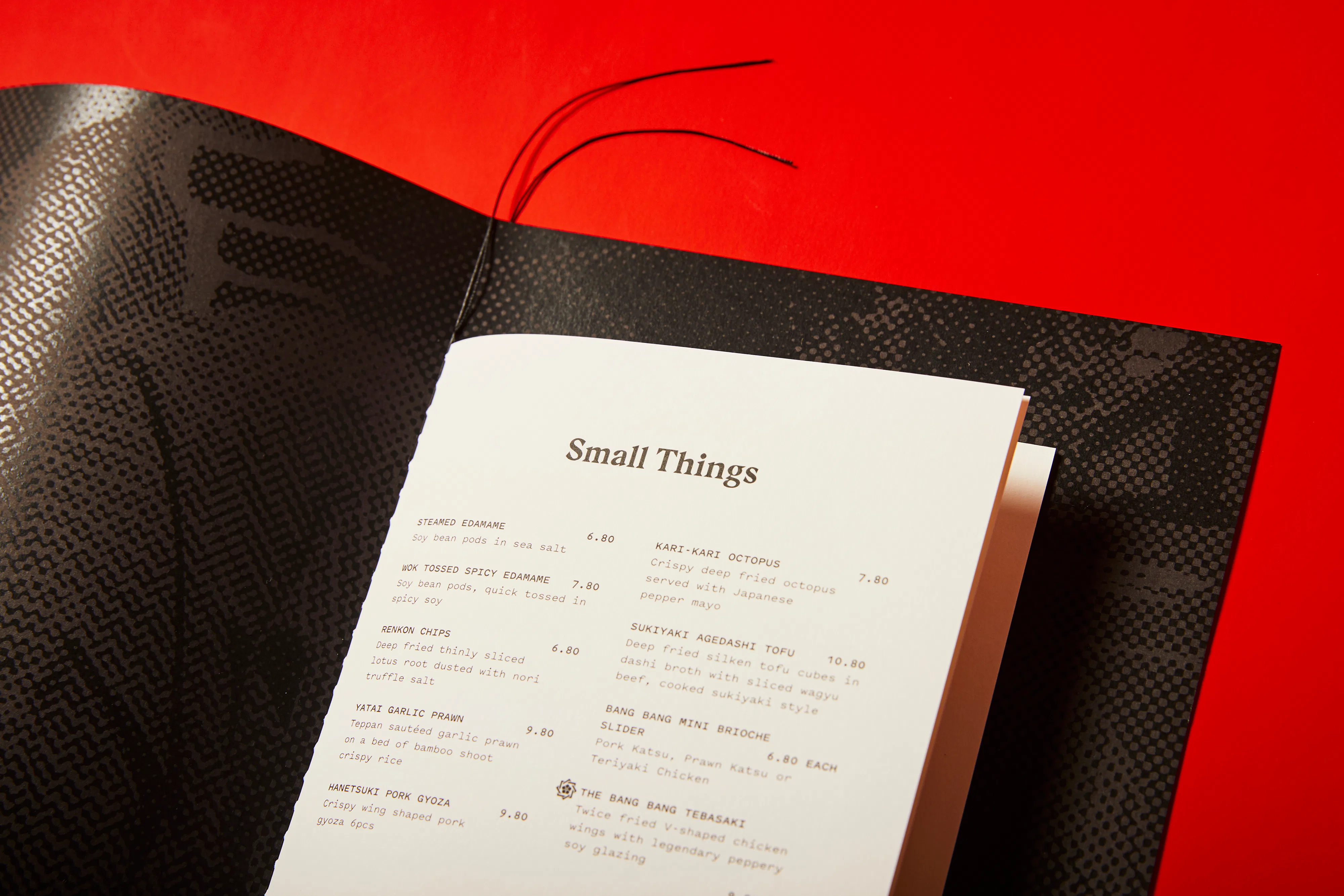 Bang Bang dinner menu