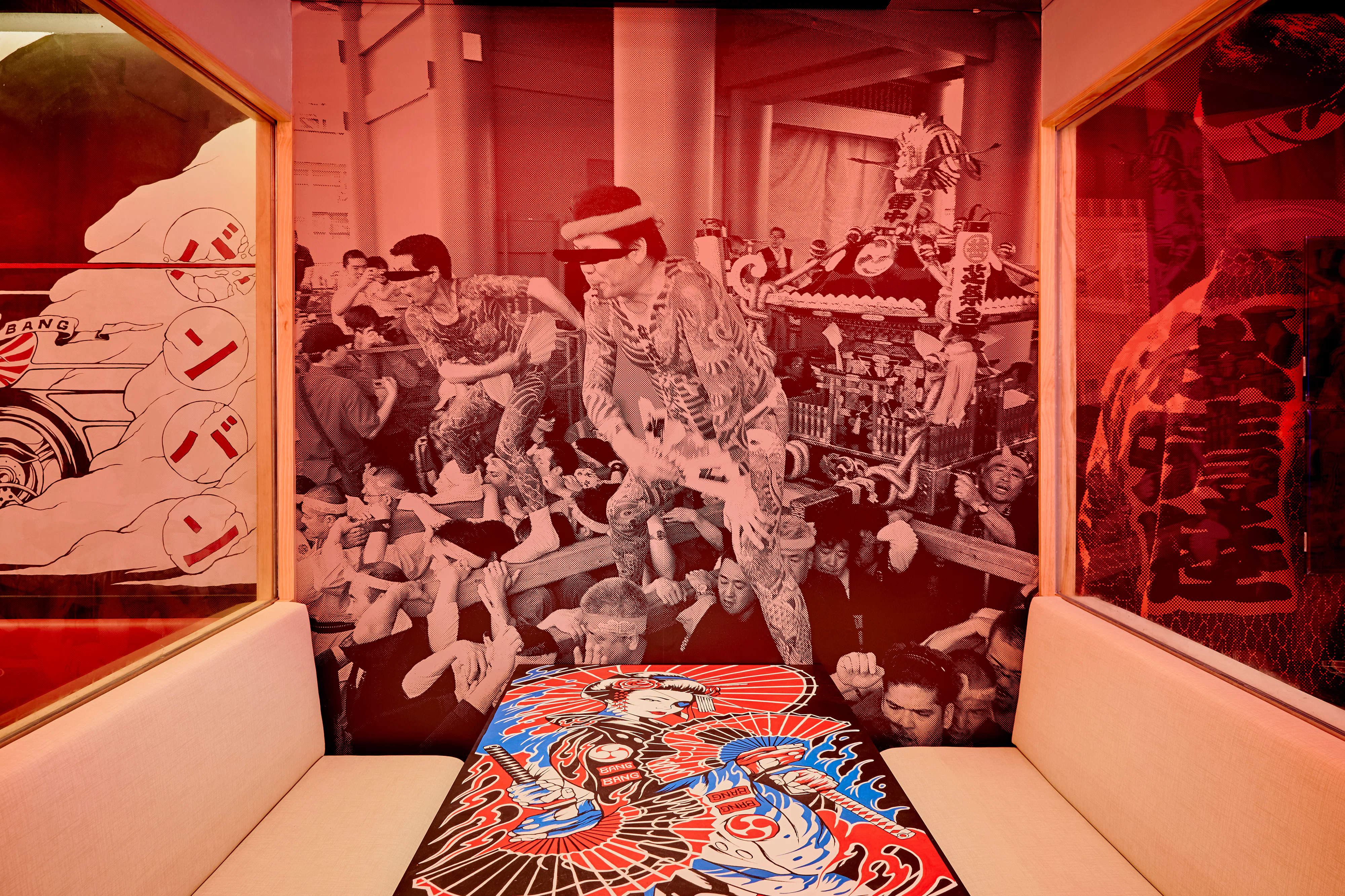 Bang Bang - Feature table, table mural by James Jirat Patradoon